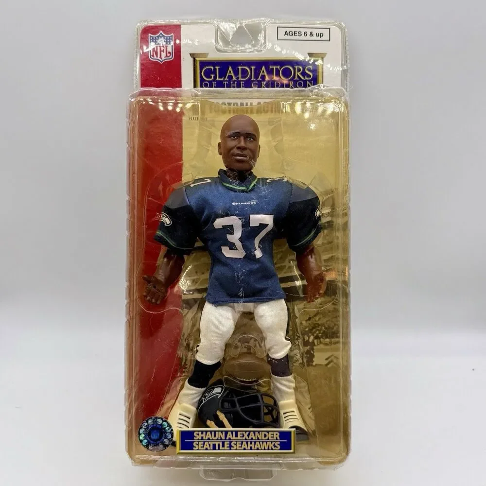 2006 Seahawks #37 Shaun Alexander Blue‎ Jersey Gladiators of the Gridiron Figure